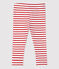 Leggings de algodón de bebé. blanco MARSHMALLOW/rojo TERKUIT