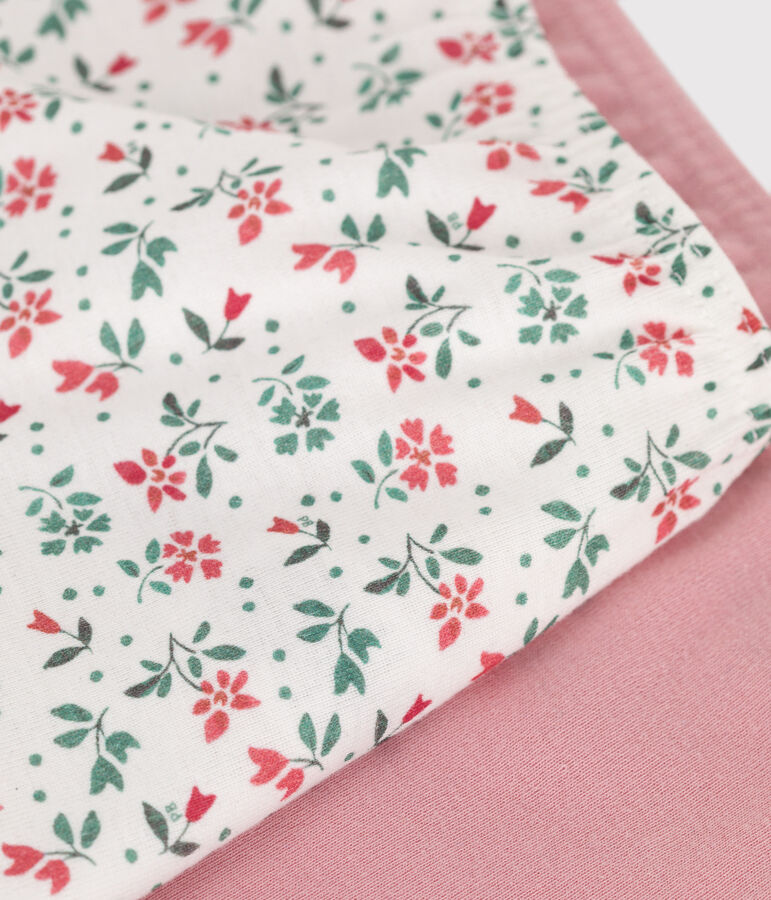Juego de 2 culottes infantiles largos de algod&oacute;n con flores multicolor