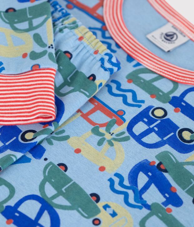 Pijama infantil de algod&oacute;n con estampado de coches azul/multicolor