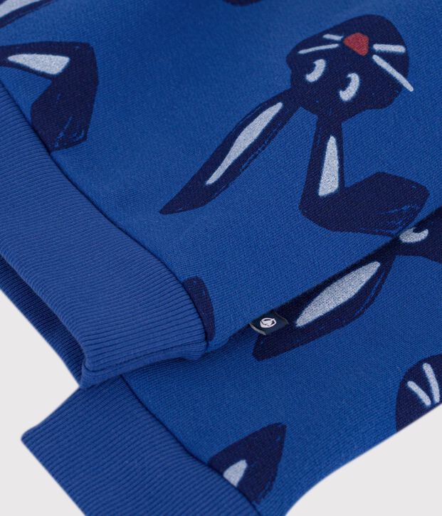 Sudadera infantil de algod&oacute;n con estampado de animal azul/multicolor