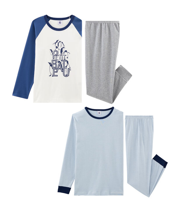 D&uacute;o de pijamas de punto para ni&ntilde;o multicolor