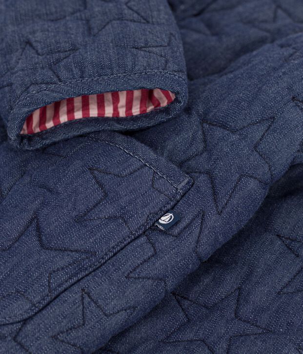 Chaqueta infantil denim lisa con estampado de estrellas azul