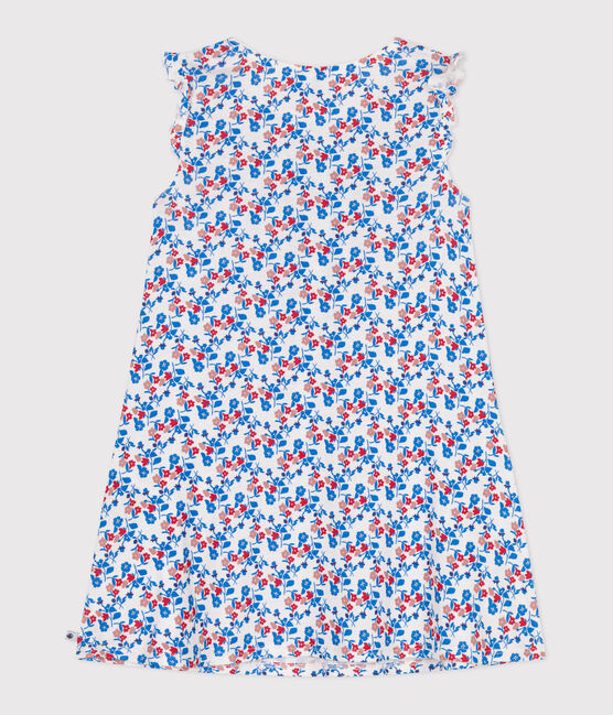Camisón infantil de algodón y lyocell con flores blanco MARSHMALLOW/blanco MULTICO