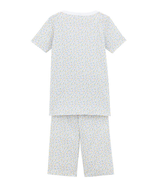 Pijama corto para niña de corte ajustado blanco ECUME/blanco MULTICO