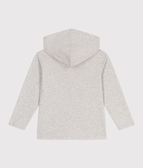 Sudadera infantil de algodón liso con capucha y cremallera gris BELUGA CHINE