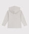 Sudadera infantil de algodón liso con capucha y cremallera gris BELUGA CHINE