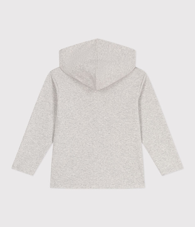 Sudadera infantil de algod&oacute;n liso con capucha y cremallera BELUGA CHINE