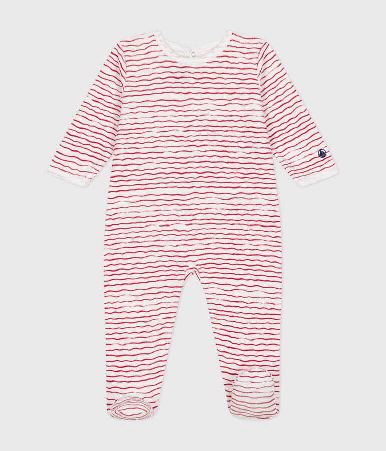 Dors bien en velours b&eacute;b&eacute; blanco/rojo