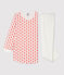 Camisón de flores con estampado de flores gráficos de niña de algodón orgánico blanco MARSHMALLOW/ SPICY