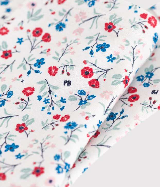 Leggings de algod&oacute;n con estampado de flores para beb&eacute; blanco/multicolor