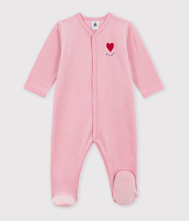 Pijama de terciopelo liso con estampado para beb&eacute; CHARMI