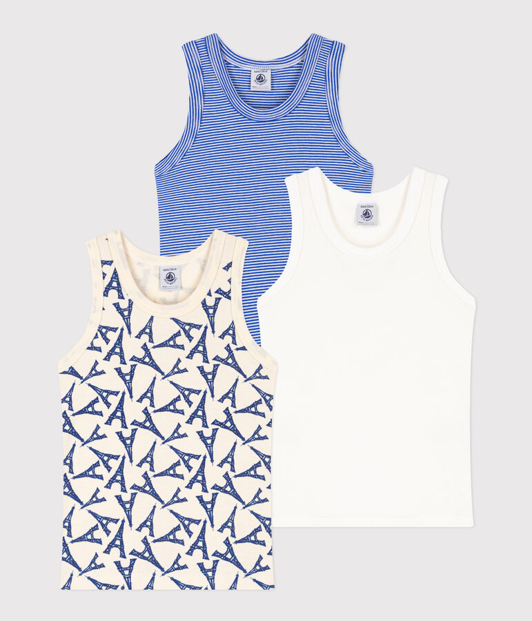 Juego de 3 camisetas de tirantes de algod&oacute;n Par&iacute;s para ni&ntilde;o variante 1