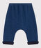 Pantalón sarouel de muletón efecto denim para bebé azul MEDIEVAL/beige ECRU