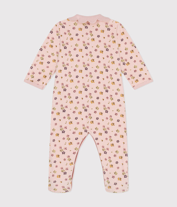 Pijama de terciopelo con estampado de flores para beb&eacute; rosa/multicolor