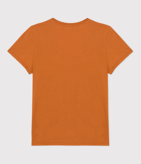 Camiseta RECTA con cuello de pico de algodón orgánico de mujer marron ECUREUIL