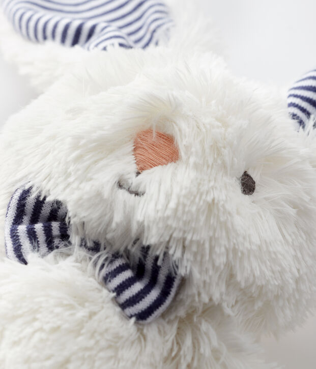Doudou de conejito con lazo de mariposa de borreguito blanco