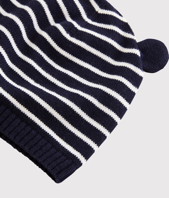 Gorro de algodón a rayas. azul SMOKING/blanco MARSHMALLOW