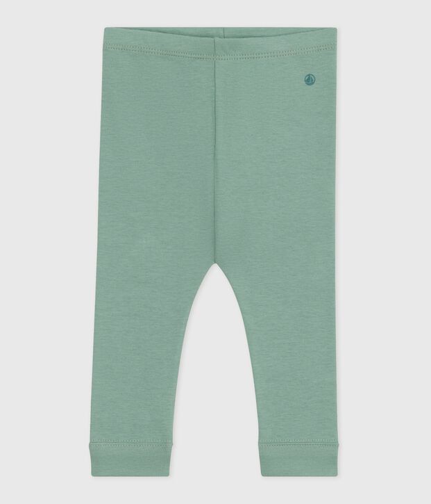 Leggings lisos de algod&oacute;n para beb&eacute; verde