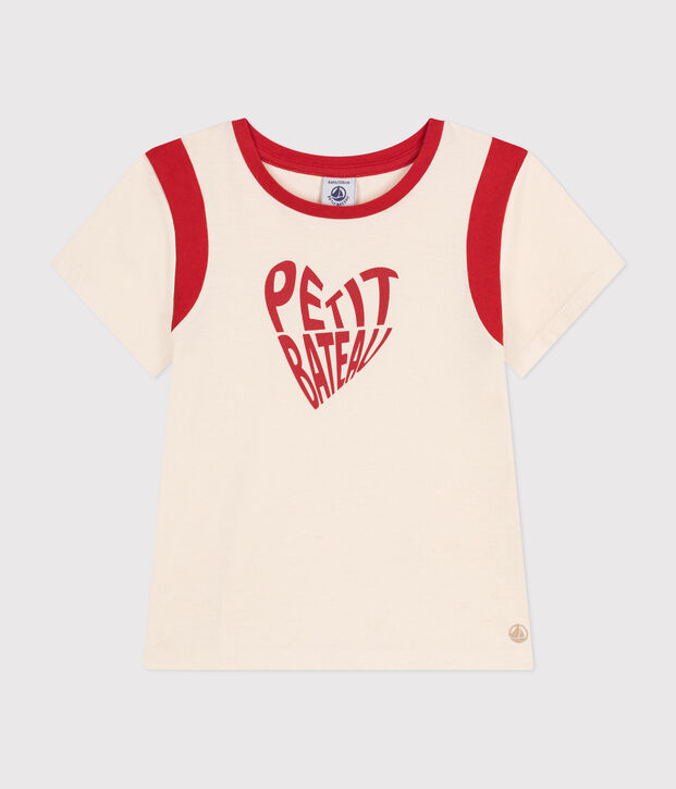 Camiseta de punto para ni&ntilde;a crudo