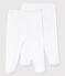 Juego de 2 pantalones blancos con pies de bebé de algodón orgánico blanco ECUME