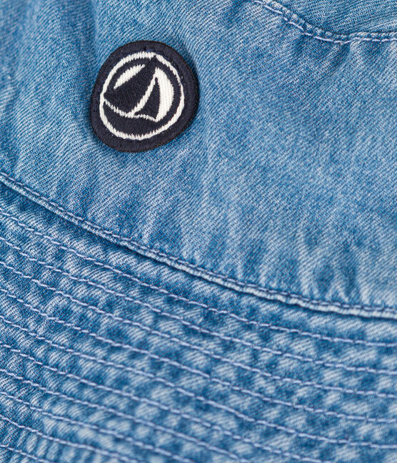 Gorro de pescador de tejido vaquero azul para beb azul DENIM CLAIR