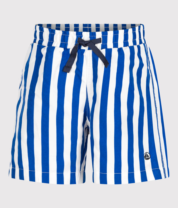 Ba&ntilde;ador a rayas para ni&ntilde;o blanco/azul