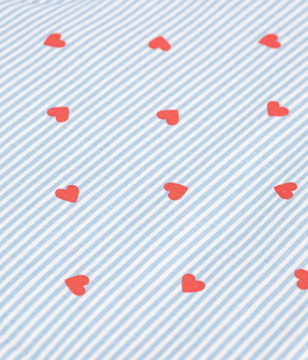 Chaleco reversible de algod&oacute;n con estampado de corazones para beb&eacute; blanco/multicolor