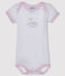Bodi de manga corta para bebé niña blanco ECUME/rosa DOLL