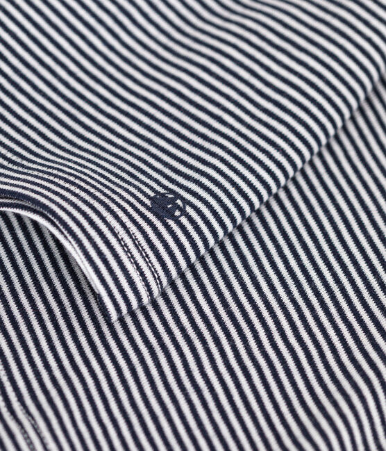 Blusa de algodón con cuello para bebé azul SMOKING/blanco MARSHMALLOW