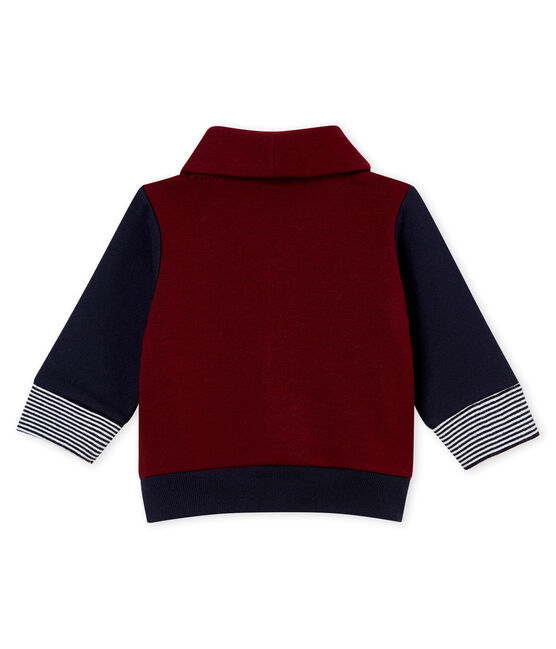 Cárdigan para bebé niño en muletón rojo OGRE/azul SMOKING