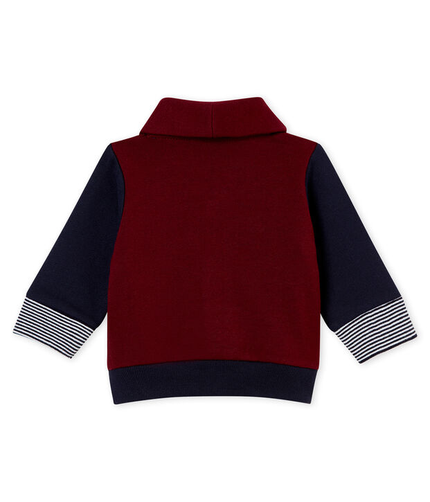 C&aacute;rdigan para beb&eacute; ni&ntilde;o en mulet&oacute;n rojo/azul