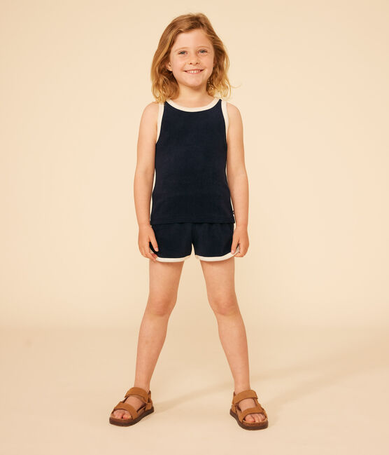 Camiseta sin mangas de rizo para niña azul SMOKING
