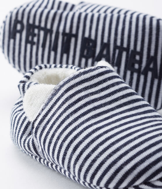 Patucos para bebé niña de punto azul MEDIEVAL/blanco MARSHMALLOW