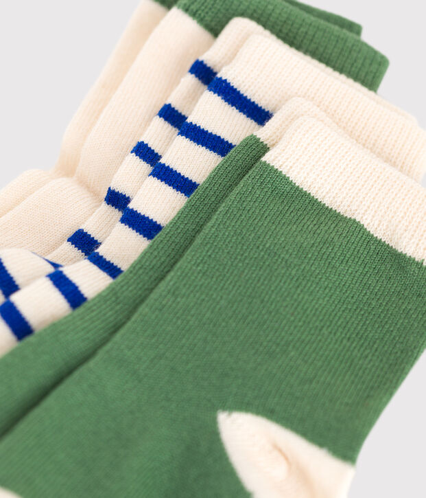 3 pares de calcetines de algod&oacute;n a rayas para beb&eacute; multicolor
