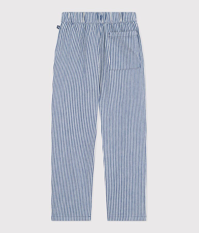 Pantal&oacute;n infantil de algod&oacute;n a rayas azul/blanco