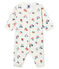 Pijama de bebé sin pies en punto suave para niña blanco MARSHMALLOW/blanco MULTICO