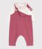 Conjunto de pelele y body de algod&oacute;n para beb&eacute; con cuello liso rosa/crudo