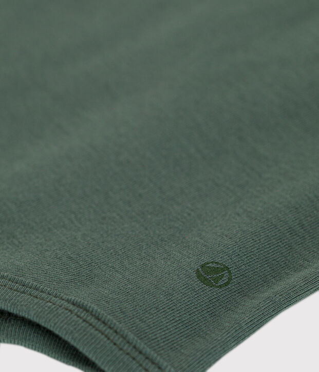 Body de algod&oacute;n de manga corta con cuello claudine para beb&eacute; verde