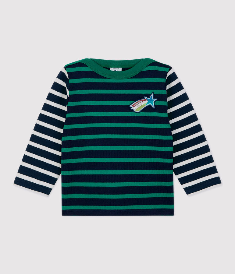 Marinera de algod&oacute;n de beb&eacute;. blanco/multicolor