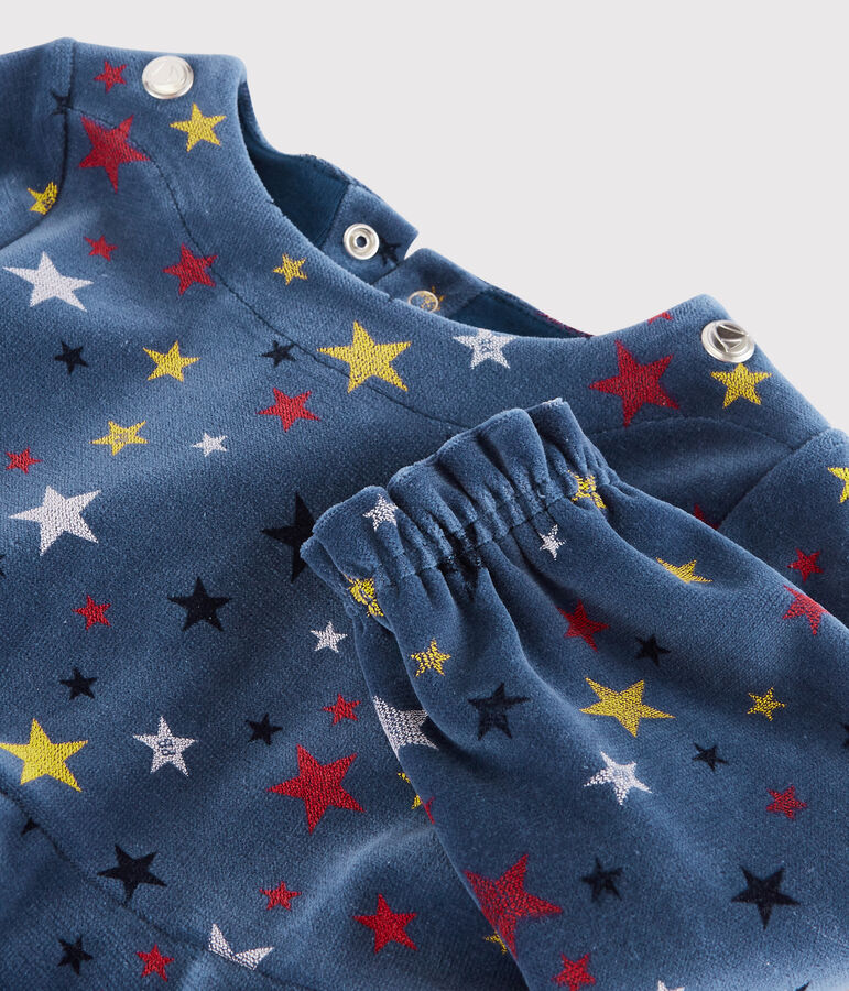 Vestido de manga larga para beb&eacute; ni&ntilde;a azul/multicolor