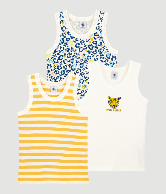 Juego de 3 camisetas de tirantes con estampado de pantera de niño de algodón variante 1