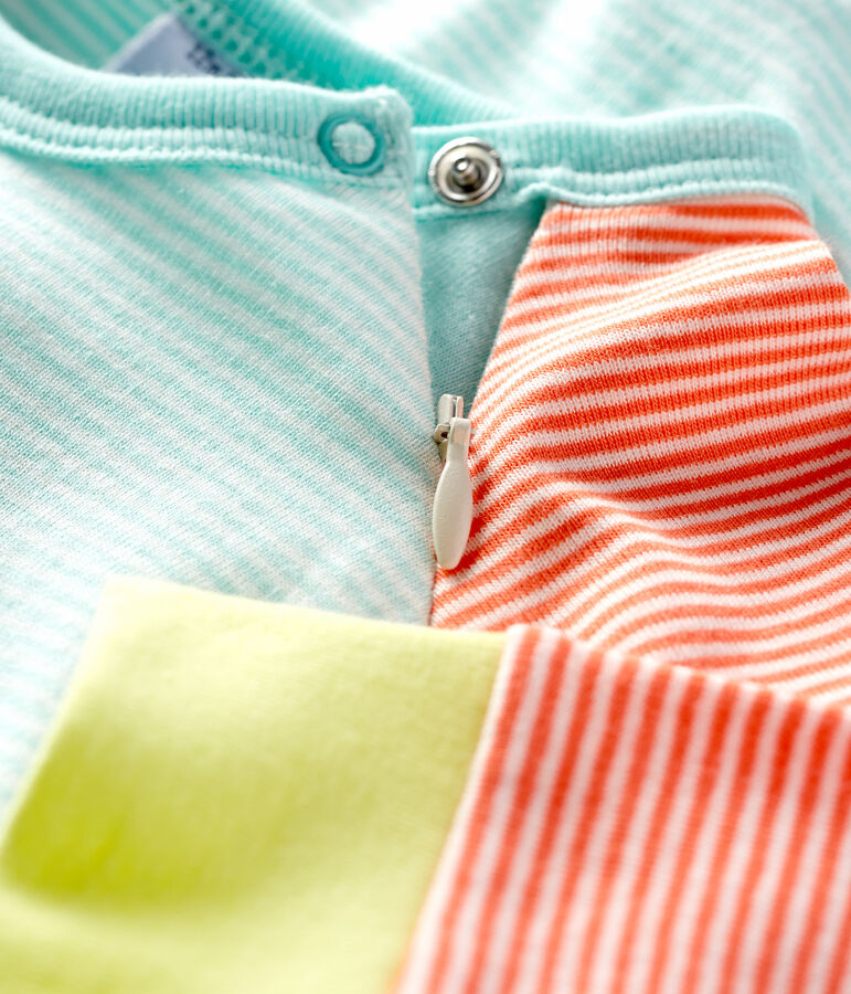 Pijama sin pies de punto naranja/blanco