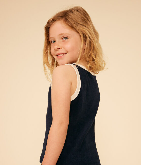 Camiseta sin mangas de rizo para niña azul SMOKING