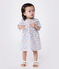 Vestido de algodón de manga corta con estampado de flores para bebé blanco MARSHMALLOW/blanco MULTICO