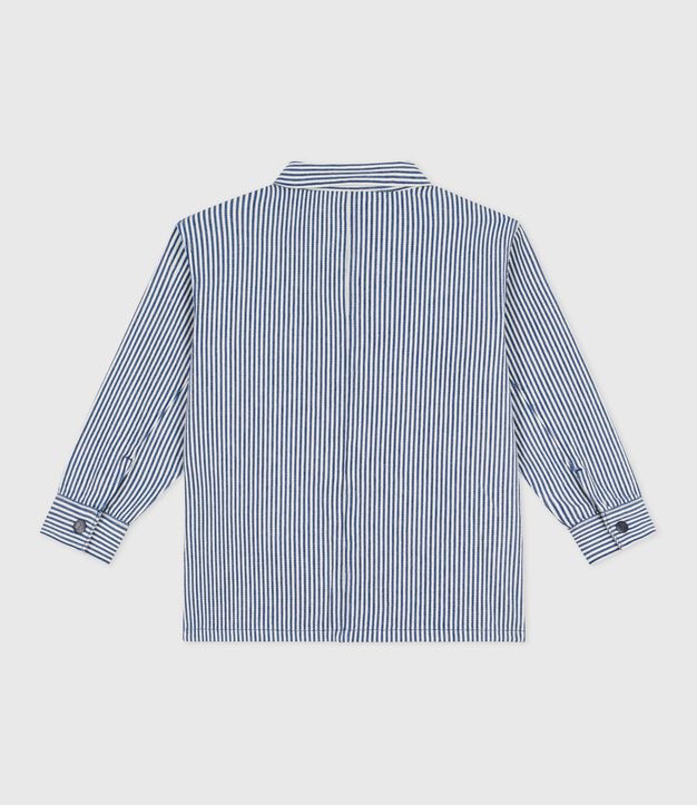 Chaqueta infantil de algod&oacute;n a rayas azul/blanco