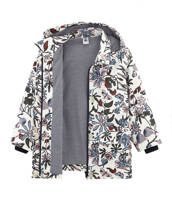 Impermeable estampado infantil para niña blanco MARSHMALLOW/blanco MULTICO