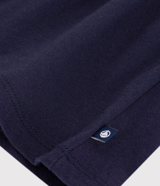 Vestido liso de algod&oacute;n de manga corta con cuello marinero para beb&eacute; SMOKING