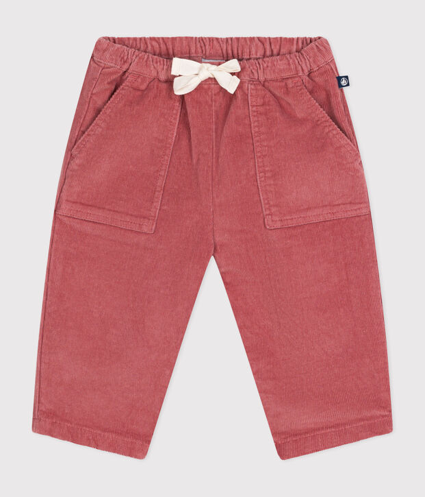 Pantal&oacute;n de terciopelo para beb&eacute; rosa