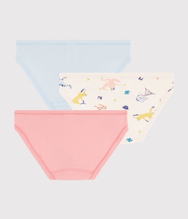 Juego de 3 braguitas con animales yoga para ni&ntilde;a peque&ntilde;a multicolor