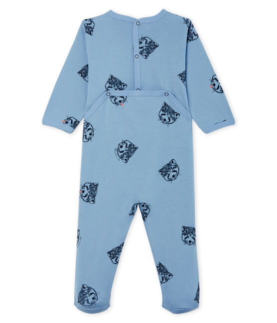 Pijama de punto para bebé niño azul ACIER/blanco MULTICO